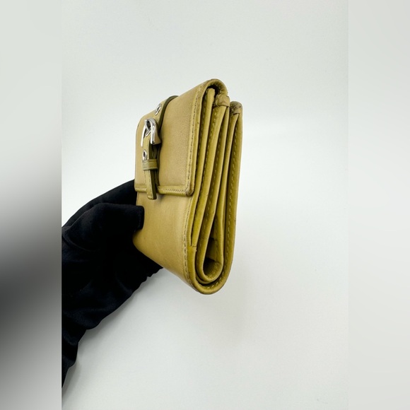 COACH Compact Wallet with Silver Hardware Yellow - Picture 7 of 12